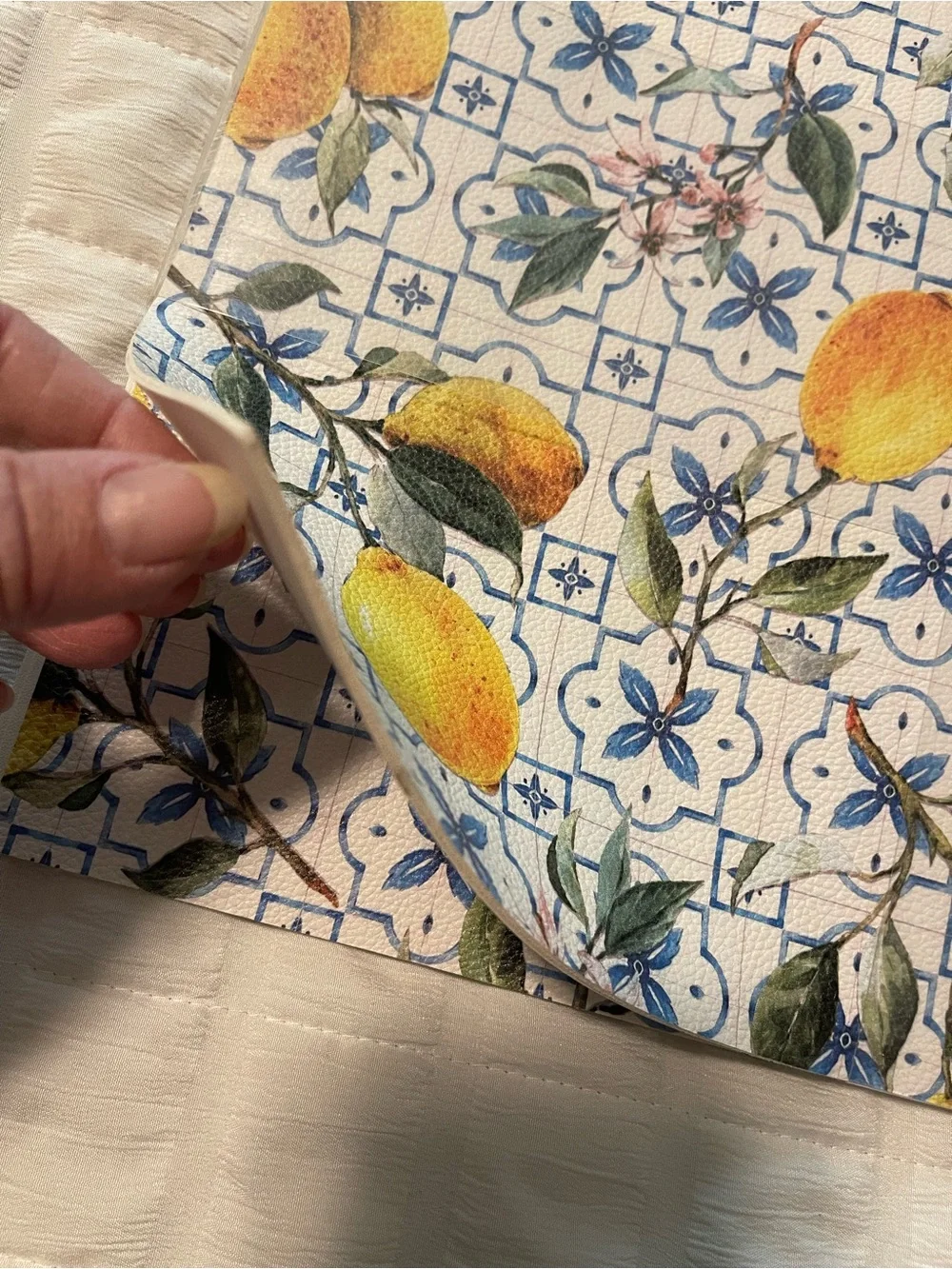 Colordrift Set of 4 Leather Texture Placemats - Lemons